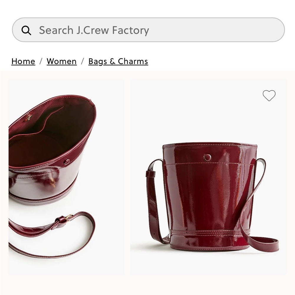 J. Crew Glossy Burgundy Shoulder Bag